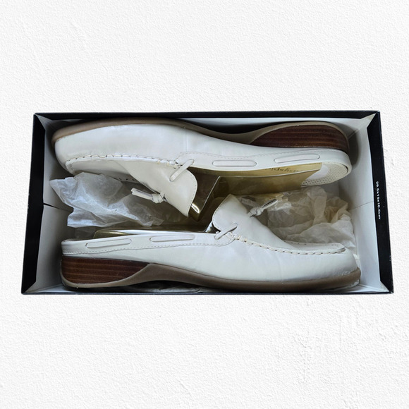 Y2K Easy Spirit Natural Beige Slip On Square Toe Classic Mule Loafer Size 9.5 - Picture 8 of 10